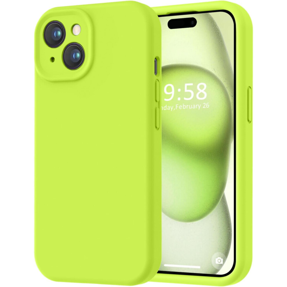 Compatible With Iphone 15 Case: Smooth Silicone, 8Ft Drop Protection, Microfiber Lining, Full Body Cover Â Fluorescent Green 9193271184522