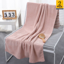 Lot de 2 serviettes de bain ultra-douces (72 x 130 cm), très absorbantes et à séchage rapide, légères, idéales pour le corps, le yoga, le spa