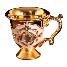 Glass Food Storage Containers & Antique Wine Cups – Retro Metal Handle, European Vintage Style, Compatible with Home Decor & Tea Use