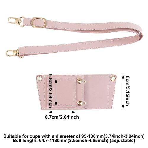 Tumbler Carrier with Adjustable Strap & PU Leather 1