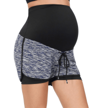 Women Maternity Over-The-Belly Shorts Yoga Workout Drawstring Waist