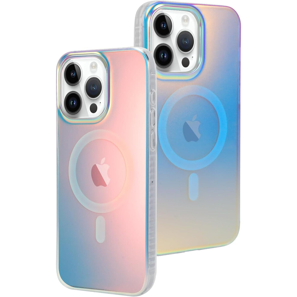 Slim Shockproof Translucent Matte Case For Iphone 15 Pro Max Â Compatible With Magsafe, Fluorescent Iridescent, 6.7" White 9193271185628