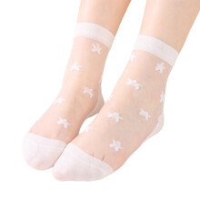 Sokker til dame, vår og sommer, fritid, gjennomsiktige, ensfargede stjernestrømper, kule glassstrømper, myke, korte strømper