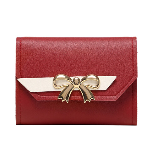 Women's vegan leather RFID-blocking mini bifold wallet