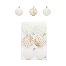 6 PCS Velvet Christmas Balls, 2.36" Shatterproof Xmas Bulbs Decorations Set, for Xmas Decorative Hanging Ornaments Christmas Tree Decoration (White)