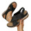 Black Women's Wedge Sandals Open-Toe Platform 42 EU 4