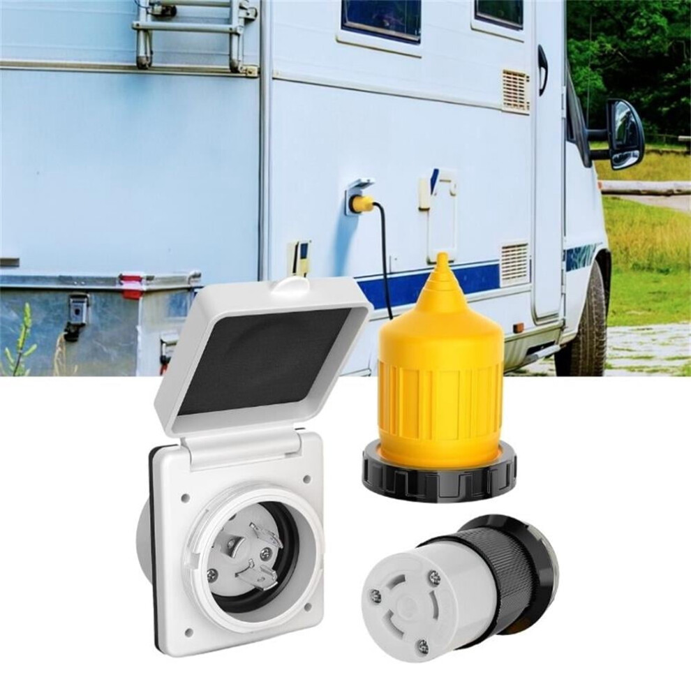 30A Rv Shore Power Kit W/Boot Cord Protector, Etl Listed, Nema L5-30P/L5-30R Twist Lock, Compatible With Rv/Camper/Trailer 9327961834415