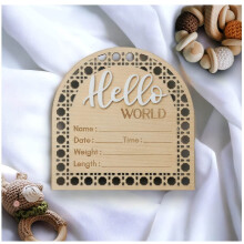 2Pcs Birth Announcement Sign Wooden Baby Announcement Sign Newborn Name Announcement Sign