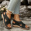 Black Women's Wedge Sandals Open-Toe Platform 42 EU 7