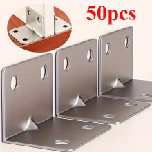 50Pcs Stainless Steel Angle Brackets 1.2"x1.2"x0.79", Heavy Duty 90 L-Shape Corner Brackets for Wood Cabinets & Furniture
