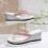 Pink women's rhinestone wedge sandals open-toe platform 6