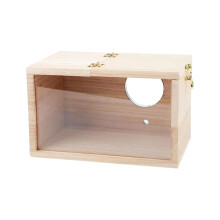 Parakeet nesting box wooden bird house with perch for