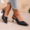 Women's Casual PU Sandals Pointed Toe High Heel Open Back 7