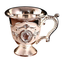 Antique Wine Cup Water Bottle – Retro Metal Handle, European Vintage Tea Cup, Home Decor & Food Storage Container
