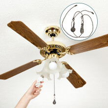 HEMOTON Golden Metal Ceiling Fan Pull Chain for Decor 4 Pieces Elegant and Durable