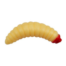 (Beige Yellow, 1pc) Bass Trout Soft Lure - Lifelike Worm Bait