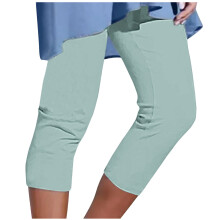 TOPUUTP Capri legíny pro ženy, plus size, stahování bříška, délka ke kolenům, bez kapes, vysoký pas, jóga kalhoty, měkké cvičební