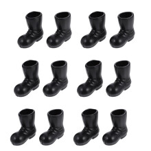 12pcs Christmas Boots Decor Black Plastic for Parties and Christmas Doll House Accessories