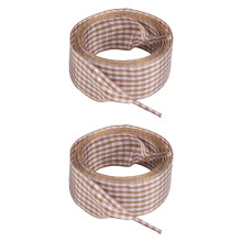 Colorful Checkered Shoe Laces Wide Flat Polyester Shoelaces Sneakers Laces Replacement For Adult Footwear Decoration