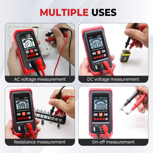 2025 Auto-Ranging Digital Multimeter, Non-Contact AC/DC Voltage Tester, Smart Volt/Amp Meter (1PC) 2
