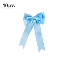 10PCS Light Blue Polyester Ribbon Bowknots for Christmas Tree, Candy Packaging, Home, Wedding & Party Decor – Compatible with Holiday Themes