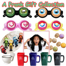 Alien-Themed Ceramic Coffee Mug, Funny Toilet-Style Trash Can Cup, Quirky Gift for Men & Women, White Elephant or Christmas Stocking Stuffer – Gray