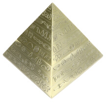 Bronze Pyramid Ashtray Alloy 5.0x5.0x4.5in Rustproof Elegant Pattern