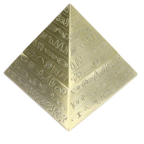 Bronze Pyramid Ashtray Alloy 5.0x5.0x4.5in Rustproof Elegant Pattern