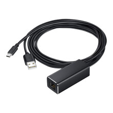 Adaptador Ethernet Micro USB a RJ45 10/100Mbps compatible con Fire TV Stick (Negro)