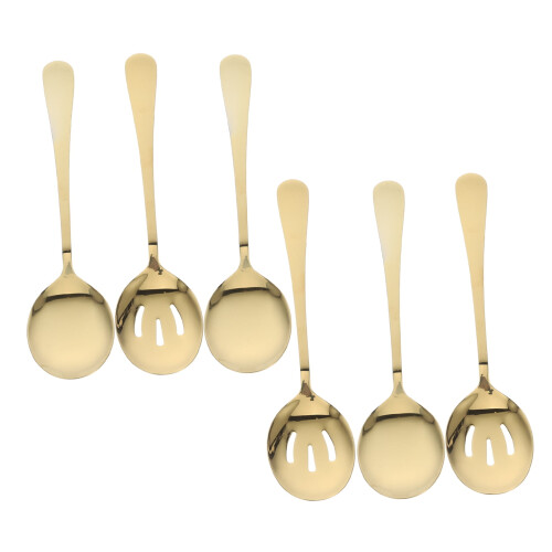 Food Serving Spoons Serving Spoon Golden 6Pcs 2