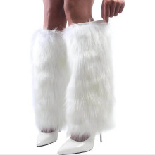 asdoklhq Crew Socks for Women Foot Covers Socks Mid Leg Protectors Warm Colored Boot Covers Stacked Socks White S