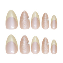 French False Nails - Light Yellow Almond Tips