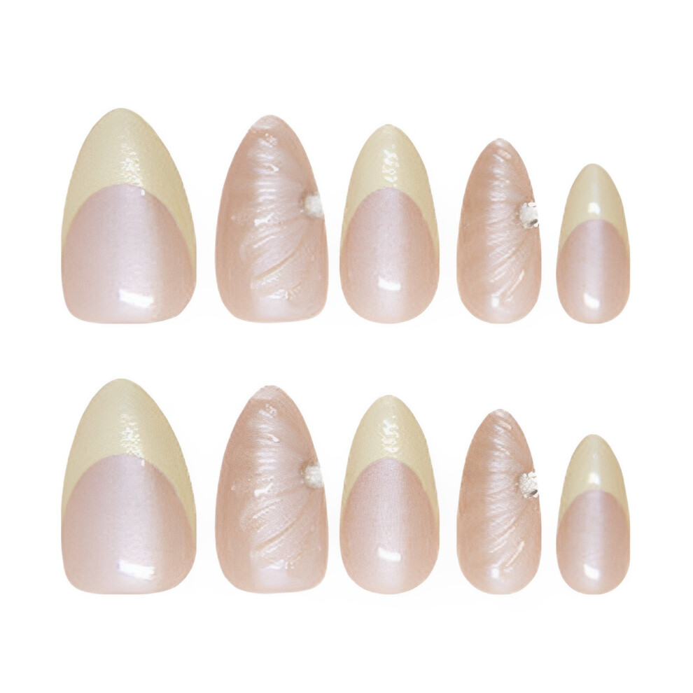 Dachuang Beauty French False Nails - Light Yellow Almond Tips