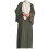 Elegant Women's Dubai Style Chiffon Pullover Robe with Pleated Design and Solid Color 1