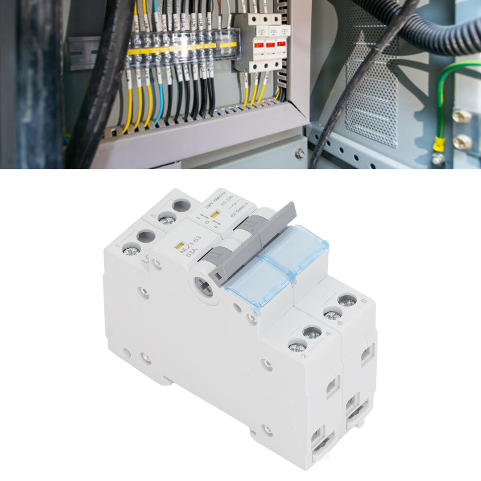 230Vac 63A Dual Power Circuit Breaker Transfer Switch 35Mm Din Rail Mount 2P 9391387579762