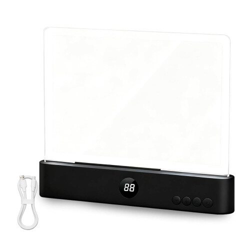 Rechargeable LED Book Light with 3 Colors, Dimmable Panel & Timer – Compatible with All Books, White