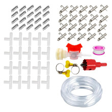 10/20PCS Leakproof Pet Drinking Kits Includes PVC Hose And Galvanized Coat Nipples Waterer For Rabbits Hamster Watering