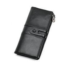 Women's Wallet, Top Layer Cowhide, Anti-theft Card Swiping Rfid Genuine Leather Wallet/8.2 * 3.9in