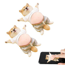 2pcs Dog Shiba Inu Super Soft Silicone Car Anti Collision Home Stickers