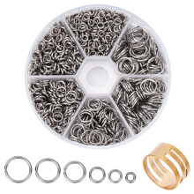 Stainless Steel Jump Rings 1000 PCS, 304 18-Gauge, 4–10mm Sizes, Silver O-Rings for Earring, Bracelet, Necklace, Keychain, DIY Jewelry Making