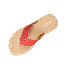Red Women's Flip Flops Slippers – Round Toe, Lightweight & Comfortable, for Indoor/Outdoor, Beach, Pool, House Wear, Size 36, Compatible with Summer