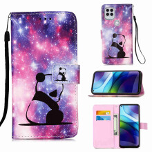 Magnetic Wallet Case for Motorola Moto G Stylus 5G 2021 (Panda), PU Leather with Card Holder & Stand, 3D Painted Design