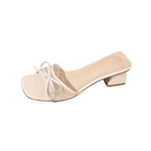 Beige High Heel Sandals for Women – Fishmouth Peep Toe, Mesh & Bowknot Strap, Rubber Sole, Breathable, Large Sizes, Shoe Box Included, Compatible