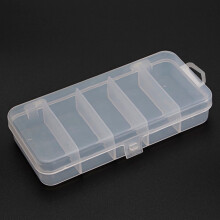 Clear Plastic Fishing Tackle Box 5-Grid 5.7x2.9x1 Inch