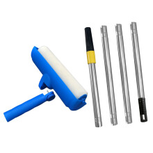 Ergonomic Paint Roller with Adjustable Shield, Threaded Handle for Extension Poles, Indoor/Outdoor Use