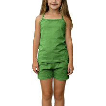 Girls' Cotton 2-Piece Pajama Set Cami Top + Elastic Shorts