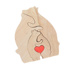 Set di 4 puzzle in legno con orsi personalizzati, arte in legno per bambini e regalo festivo