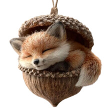 Acrylic Animal Ornaments Set of 6 Brown Nature-Themed