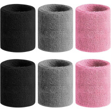 Moisture-Wicking Cotton Terry Sweatbands for Men & Women – Compatible with Tennis, Basketball, Running, Gym