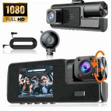 3-Channel Dash Cam 1080P 170 Wide Angle with IR Night